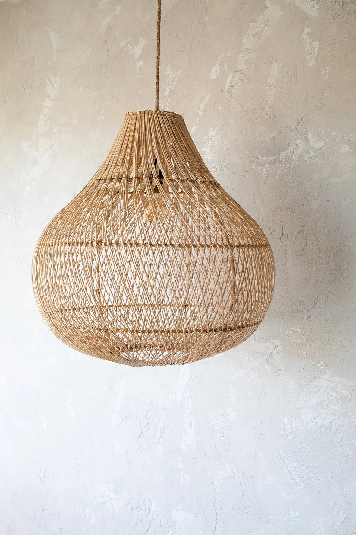 Flaskehals Lampe Vedhæng - Naturlig - M
