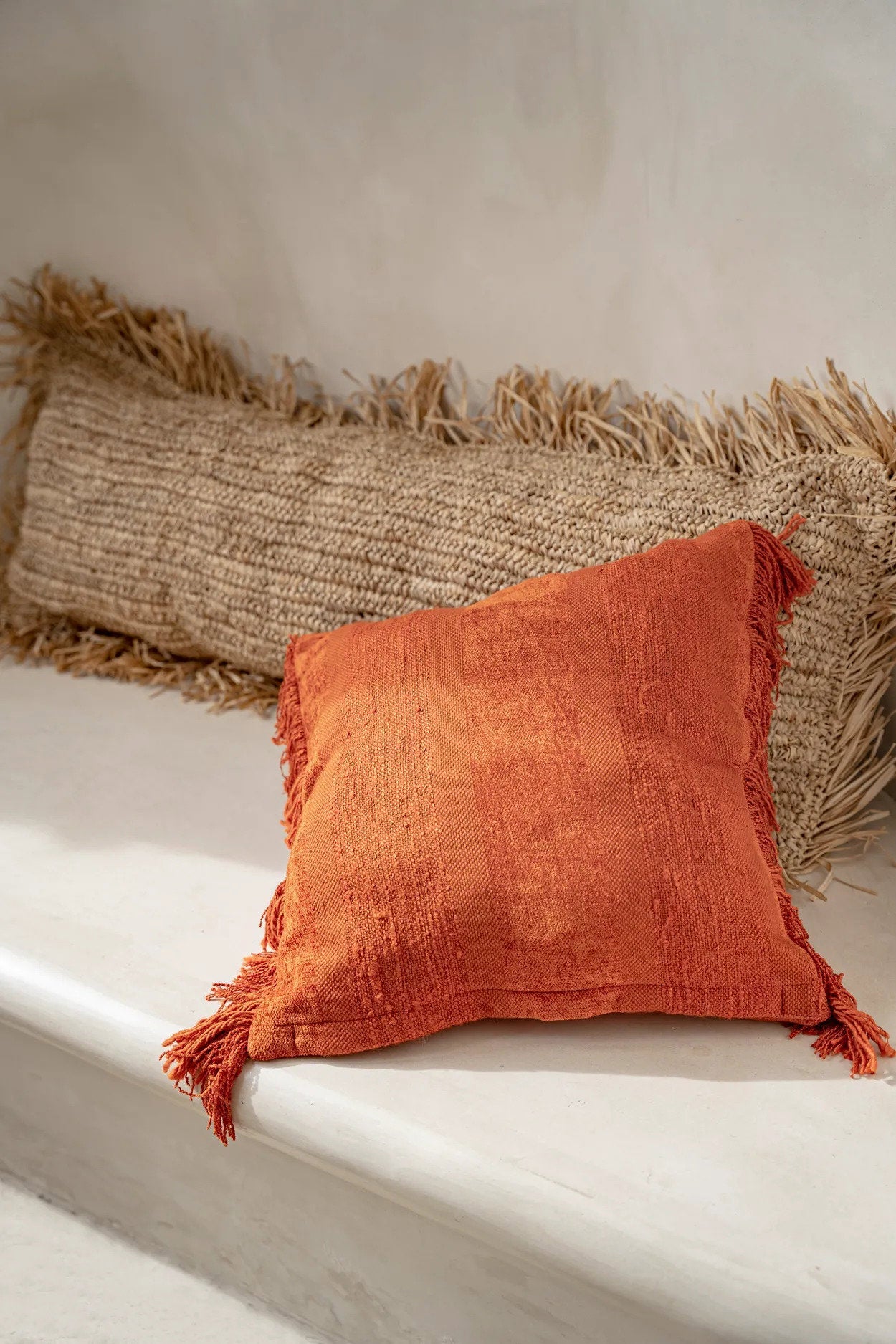 Raffia Pudebetræk Rektangulær - Naturlig - 35x100cm