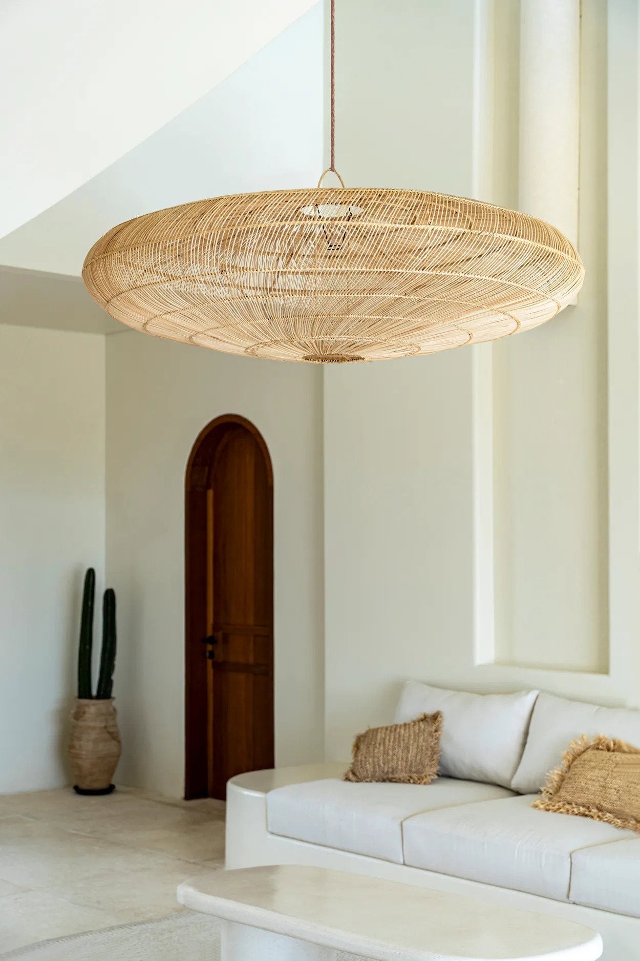 Macaron Lampe Vedhæng - Naturlig - XL