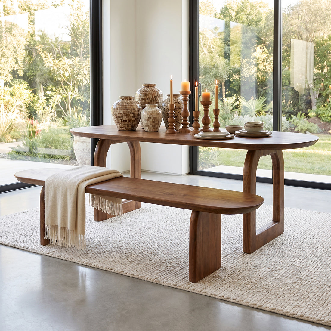 Bullnose spisebænk - 180 cm