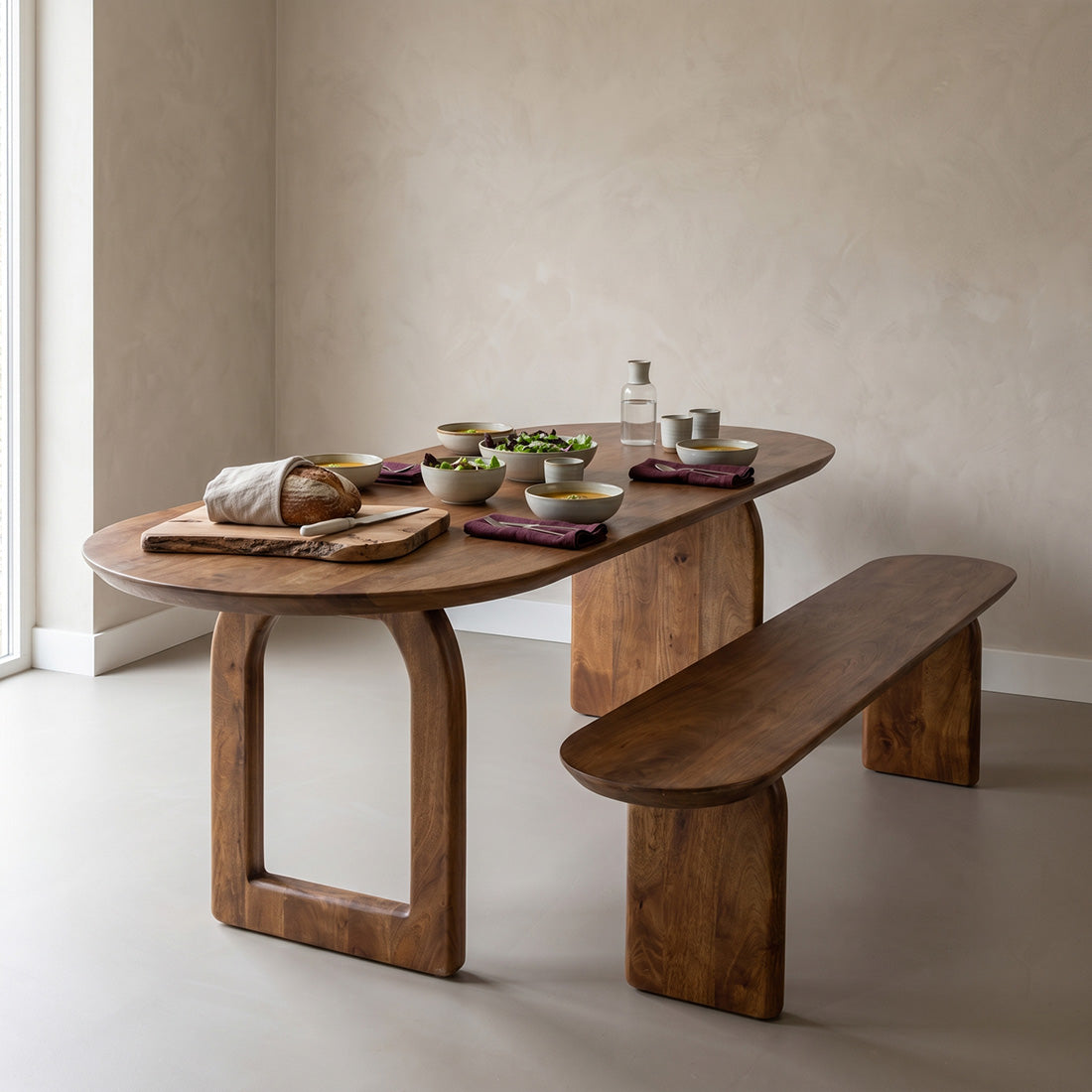 Bullnose spisebænk - 200 cm