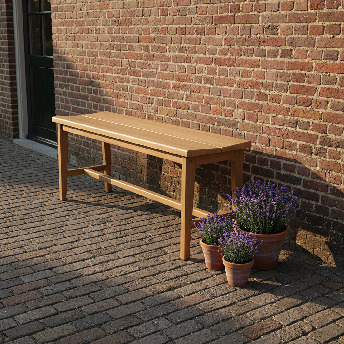 Teakbænk - 120x35x48 cm