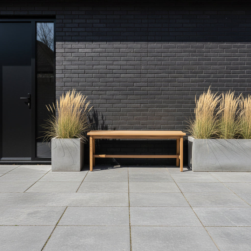 Teakbænk - 120x35x48 cm
