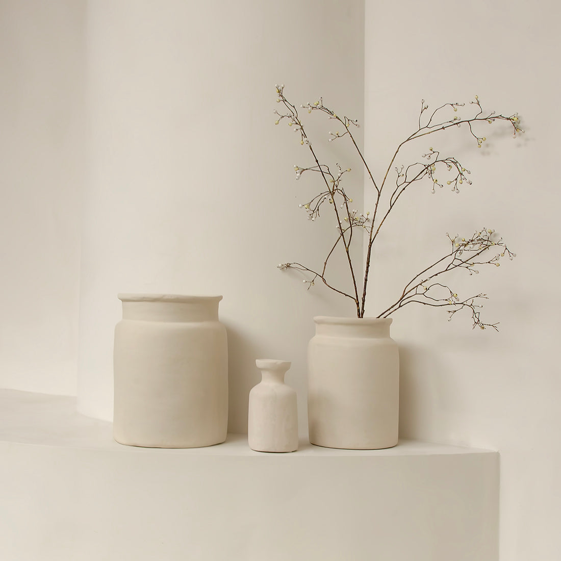 Kalk dekorativ vase Mandore L - 37,5 x 37,5 x 35 cm