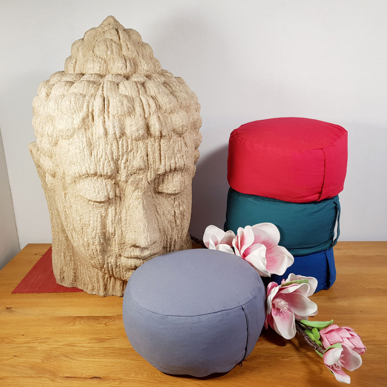 Yogapude & Meditationspude Lotus rund - H16 x Ø31 cm - Grå