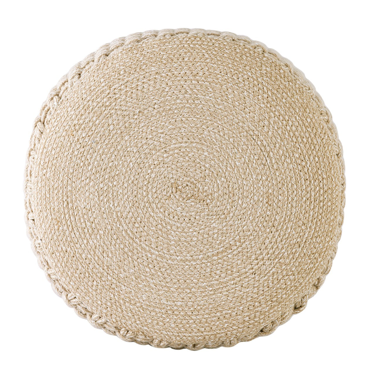 Merino Pouf – Udendørs/Indendørs Ø40 x H45 cm – Beige / Hvid - Nordic Unique