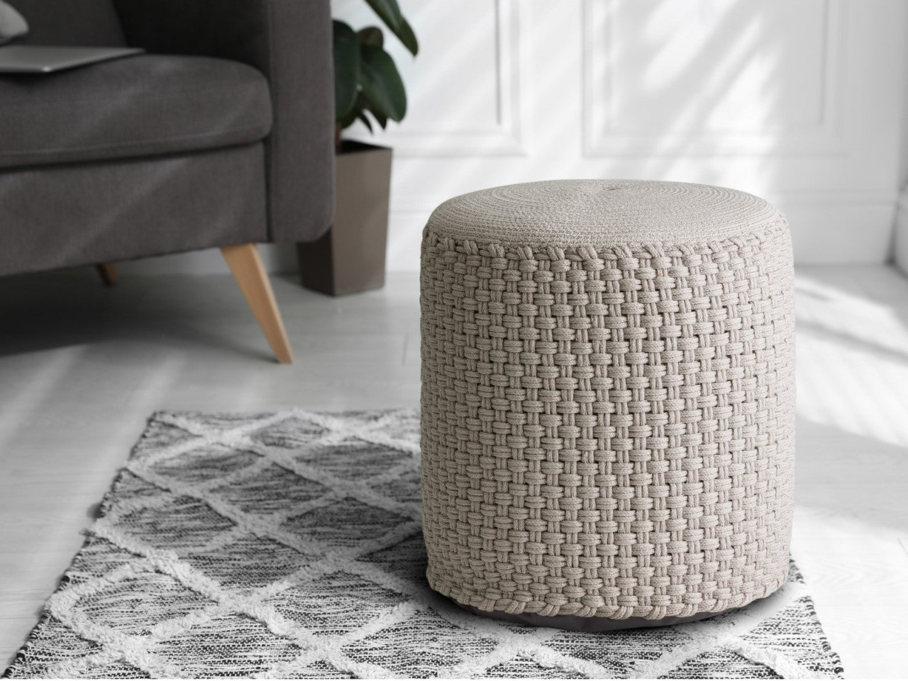 Puf Udendørs Ø40 H45cm - Sølvgrå - Nordic Unique