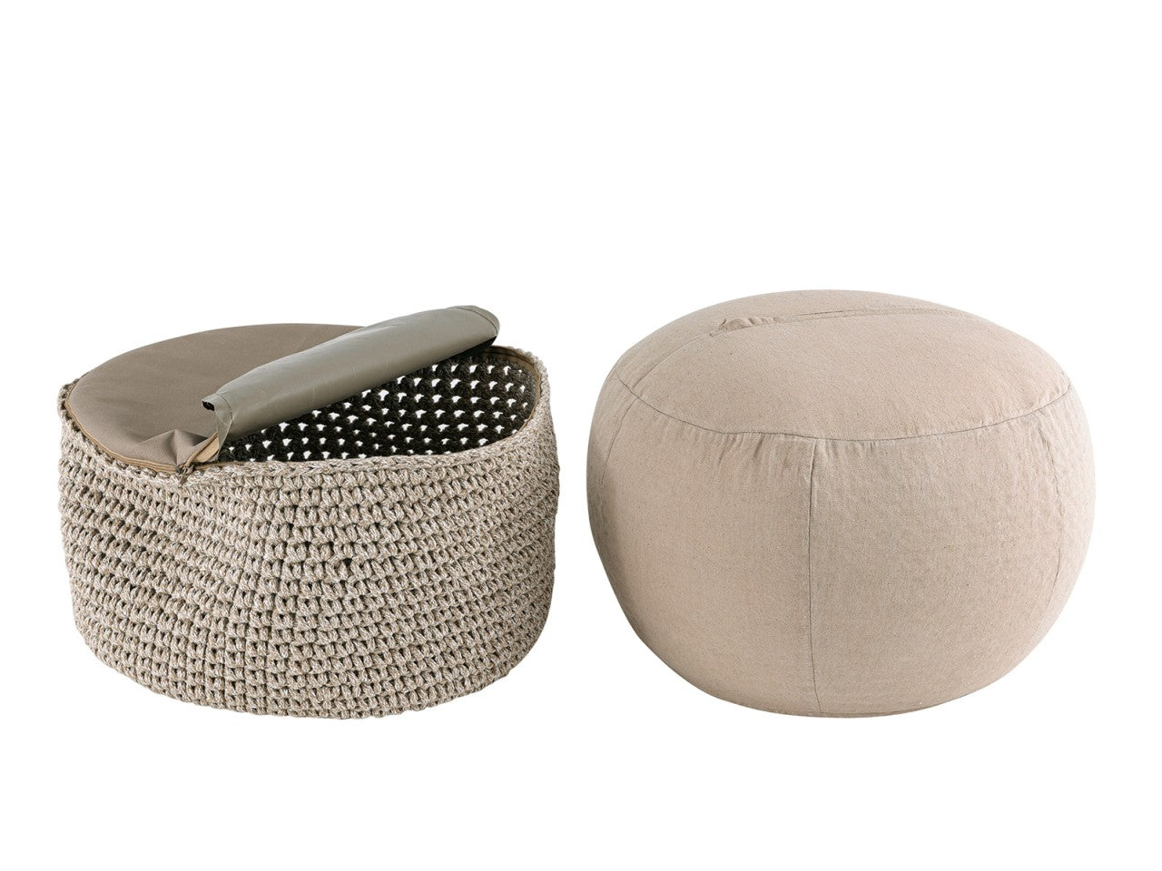 Puf Grovstrik Ø55  100% Genbrugsbomuld - Nordic Unique