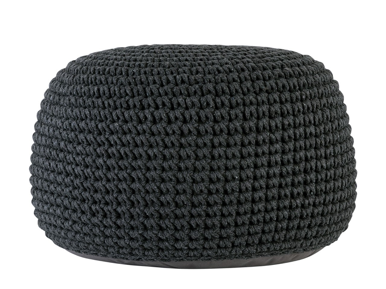 Puf Grovstrik Ø55 H37 - Sort Grå - Nordic Unique