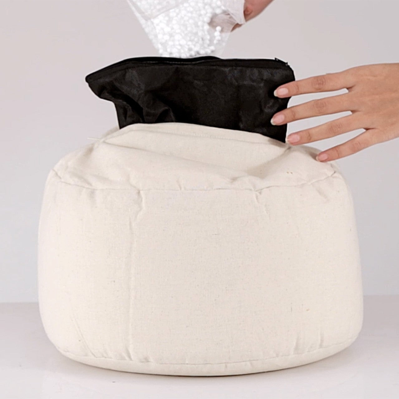 Yogapude & Meditationspude Rund - H20 x Ø31 cm - Blå - Nordic Unique