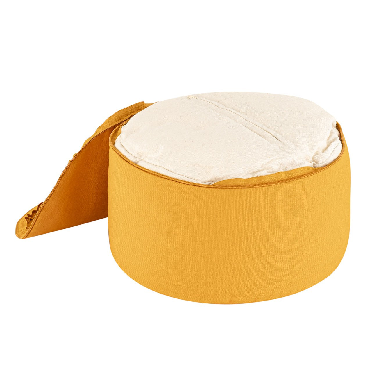 Yogapude & Meditationspude Rund - H20 x Ø31 cm - Gul - Nordic Unique