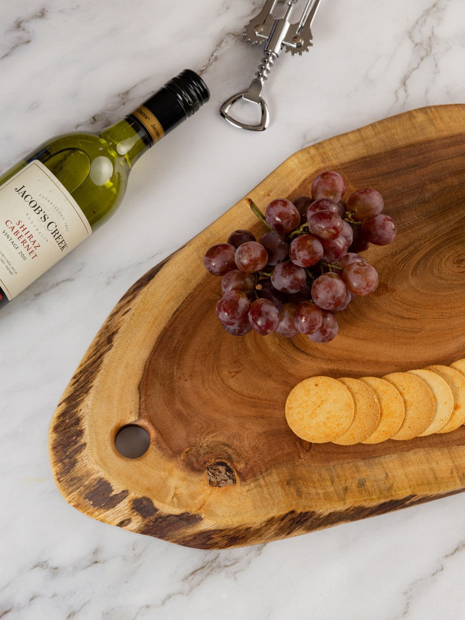 Serveringsbræt i Akacietræ – Håndlavet Træskive i Sæt af 4 - Nordic Unique