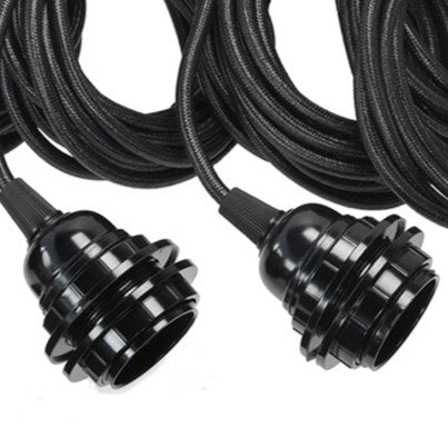 Stik til montering af lamper i loftet 350cm - Sort - 5 stik - Nordic Unique