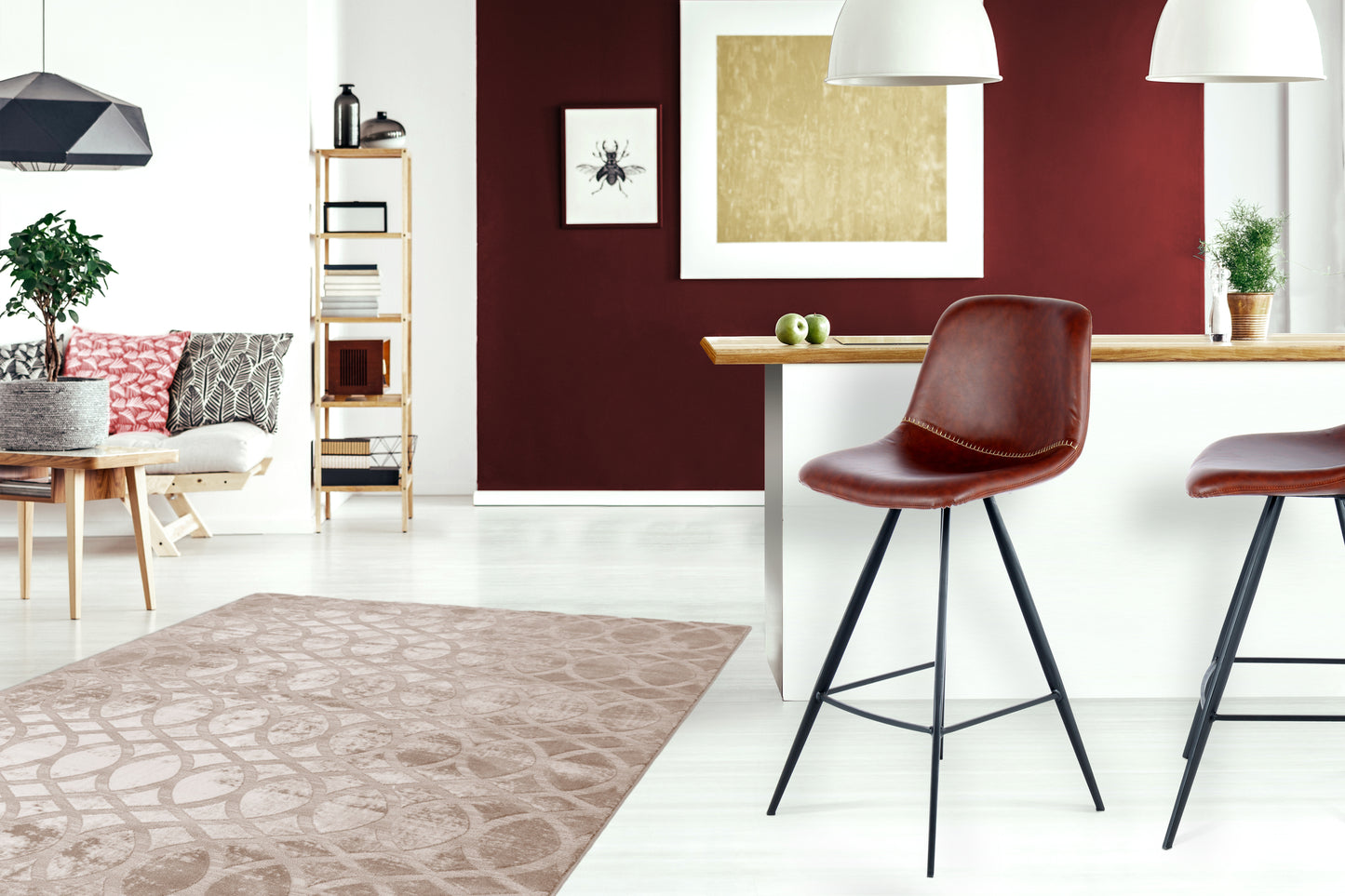 Barstol Samantha 2 stk - Mørkebrun / Sort - Nordic Unique