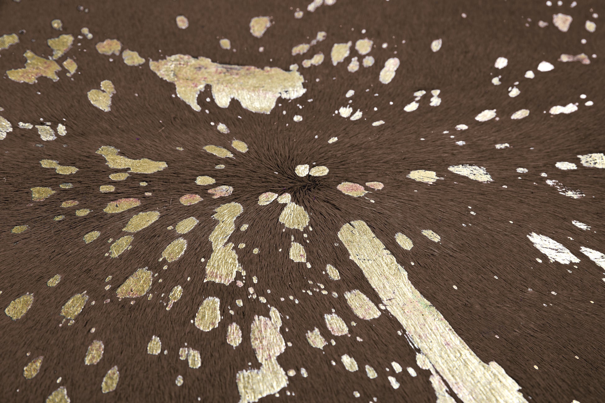 Glam 100 Læder Tæppe  – Brun / Guld 1,35–1,65 m² - Nordic Unique