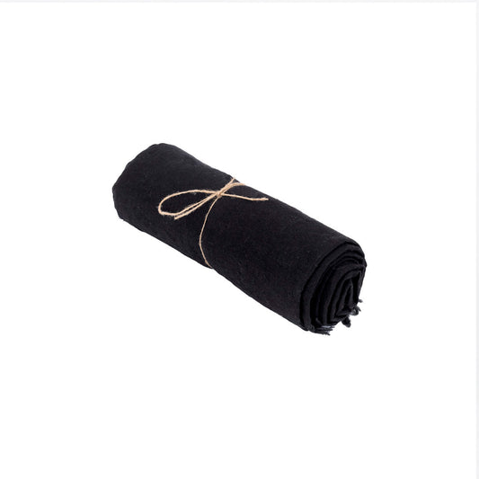 Linned Dug - Sort - 150x150cm