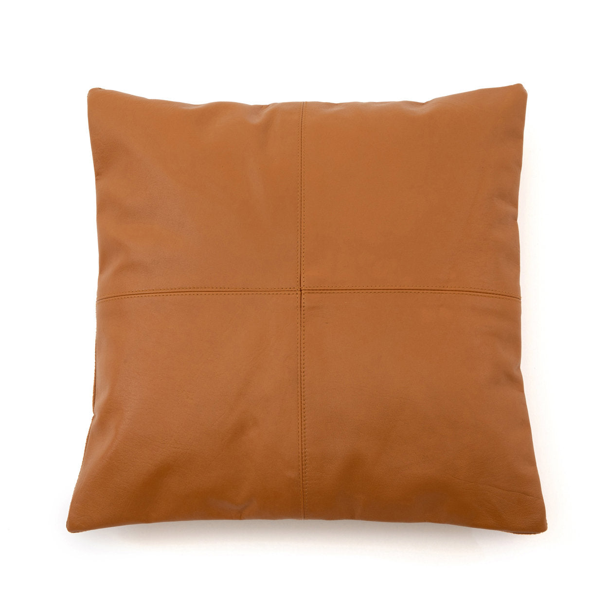The Square Leather Cushion Cover - Camel - 40x40cm