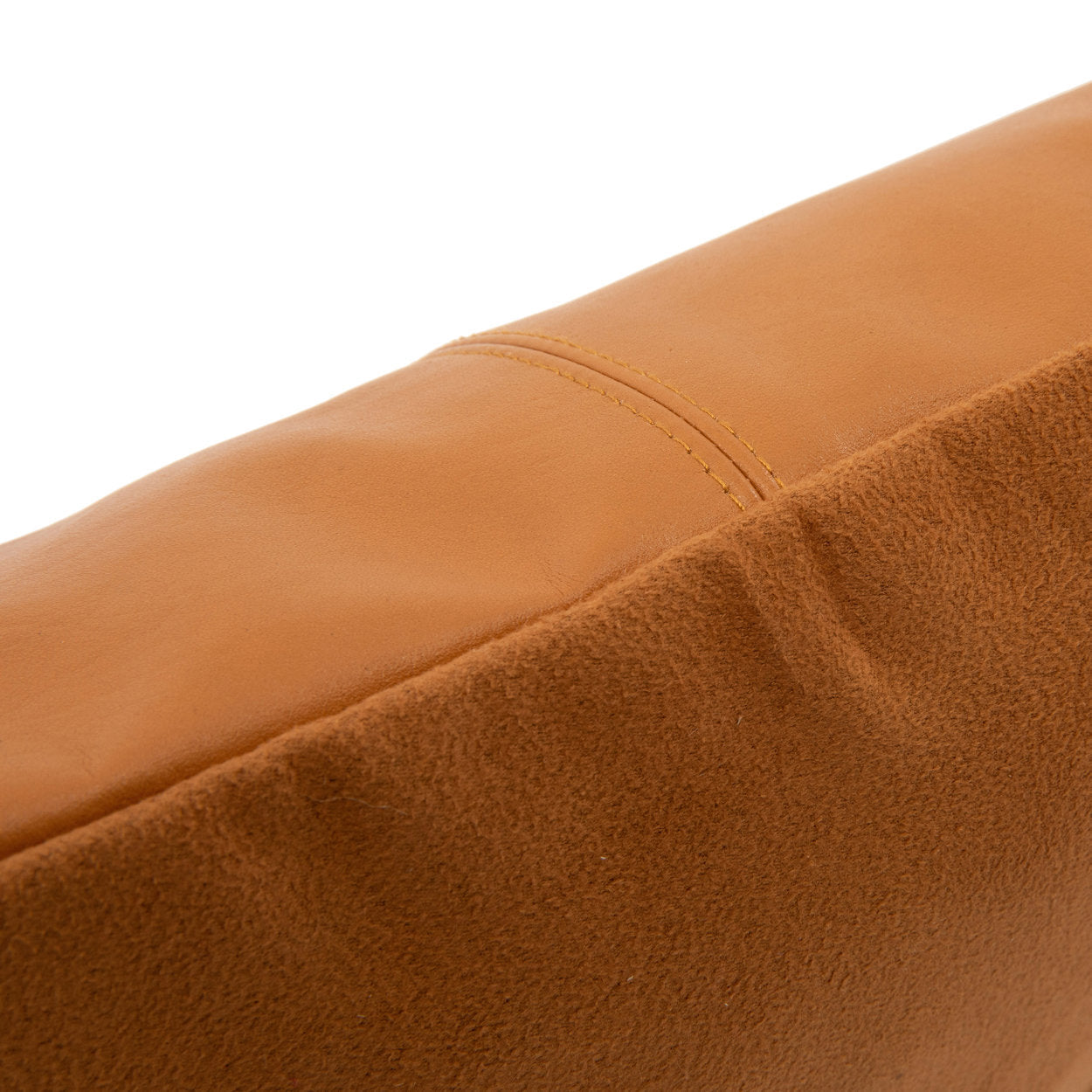 The Square Leather Cushion Cover - Camel - 40x40cm