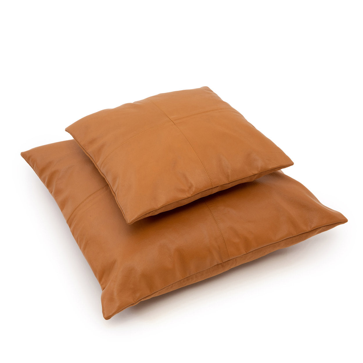 The Square Leather Cushion Cover - Camel - 40x40cm