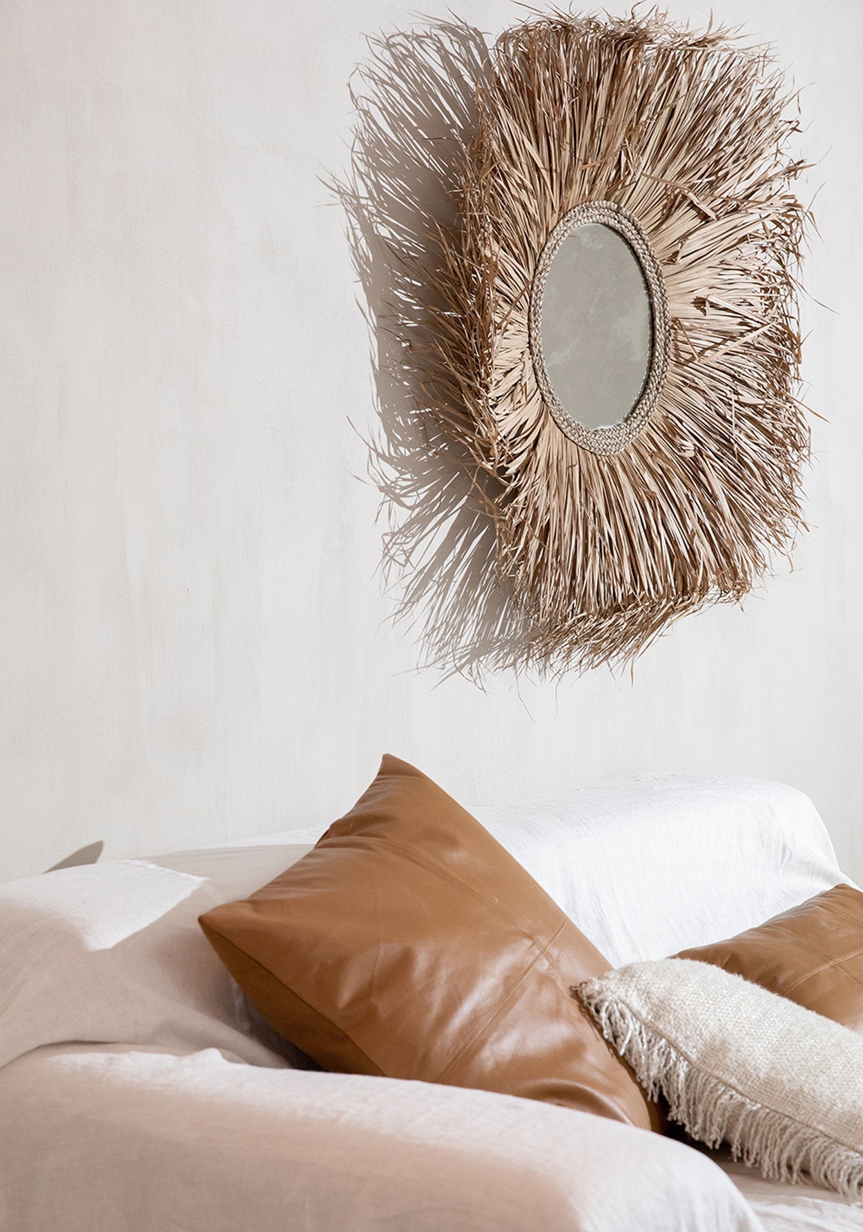 The Square Leather Cushion Cover - Camel - 40x40cm