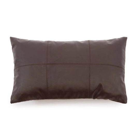 Chokoladen Læderpudebetræk - Choco - 30x50cm