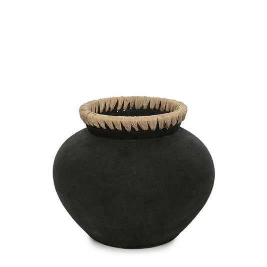 Madrid Vase - Sort Naturlig - M