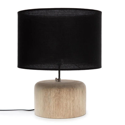 Teak table lamp - Natural black