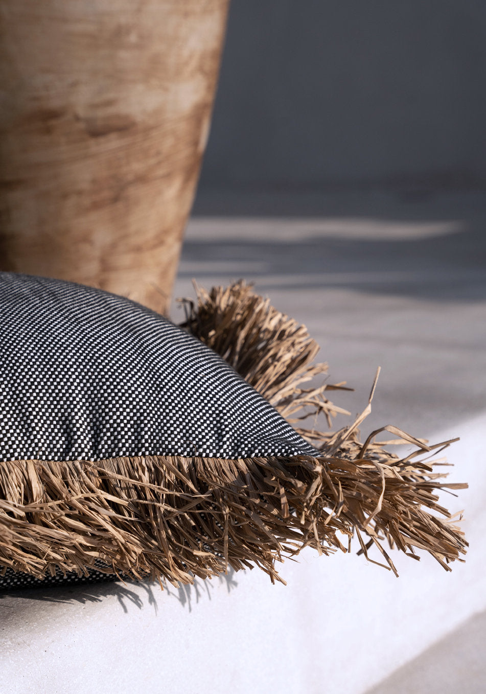 Cotton Bonita Pillowcase - Natural Black - 40x40cm