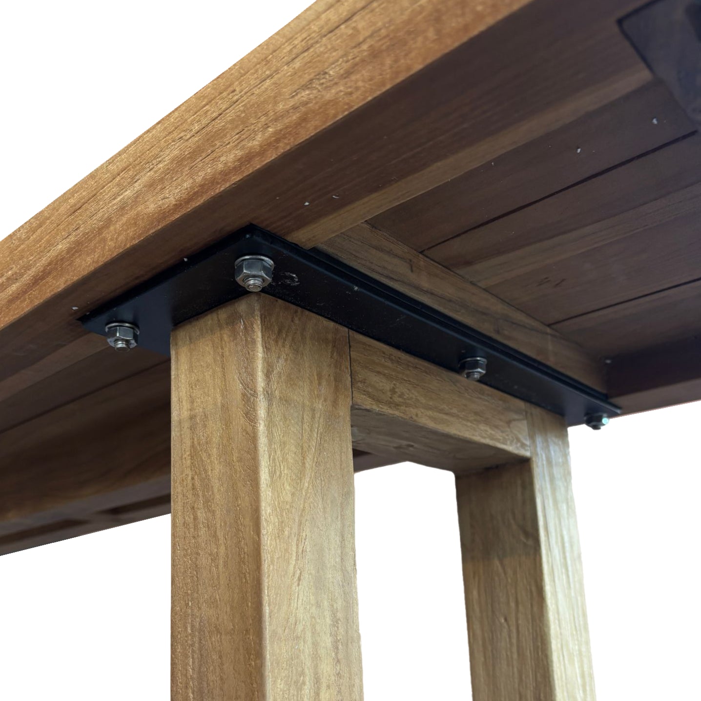 Bank med Firkantede Ben - Naturlig - 220cm - Nordic Unique