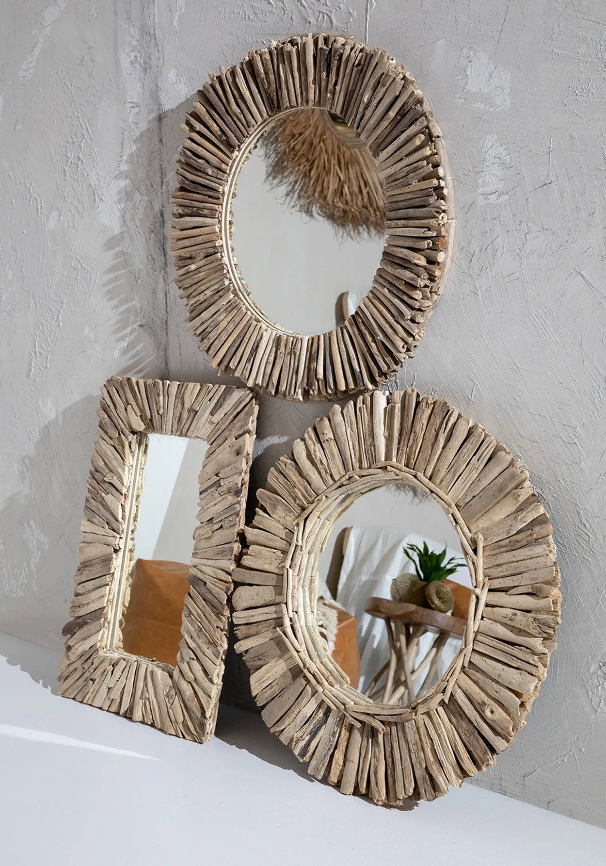 Driftwood Framed Mirror - Natural - M