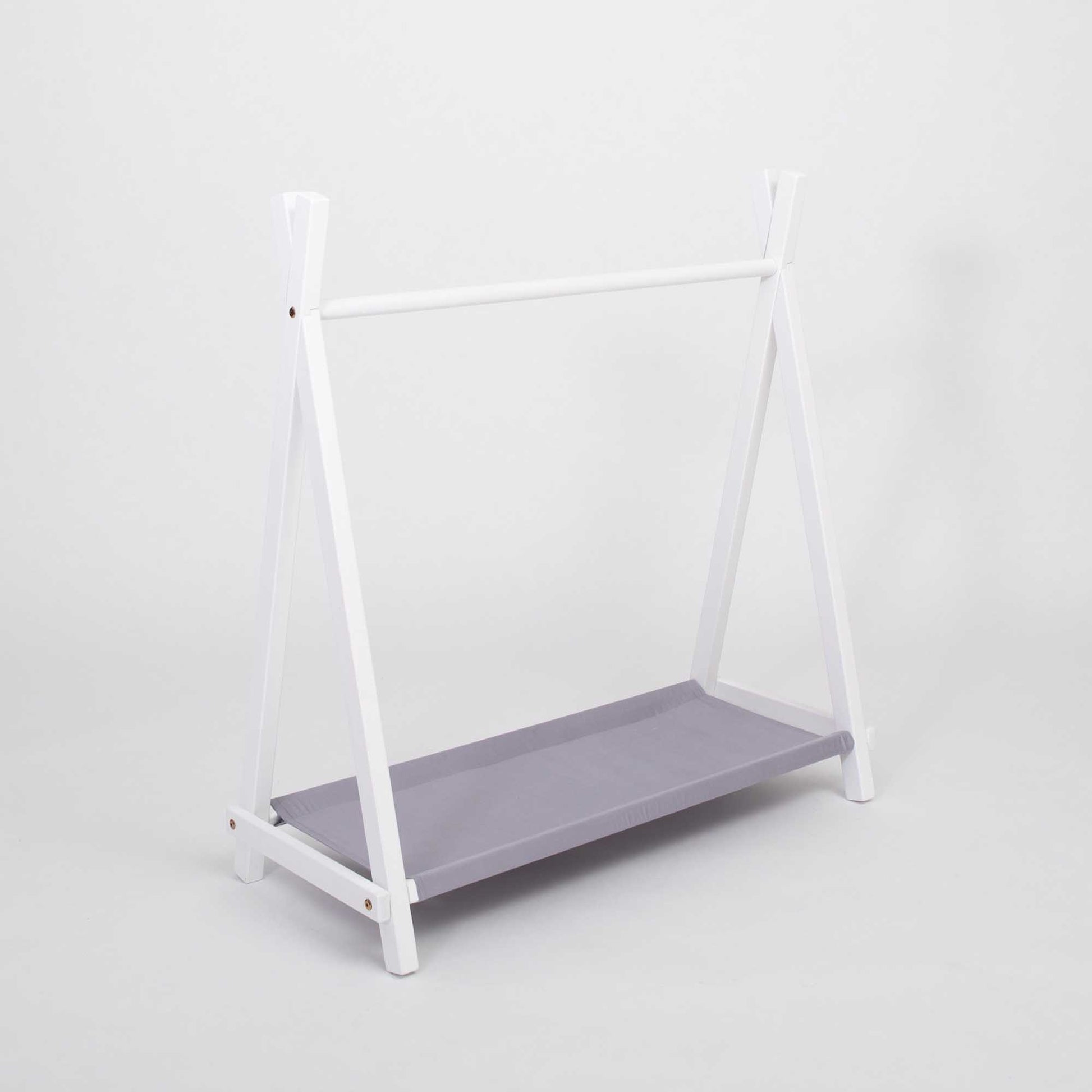 Børne Tøjstativ med Opbevaring – Hvid/Grå - Nordic Unique