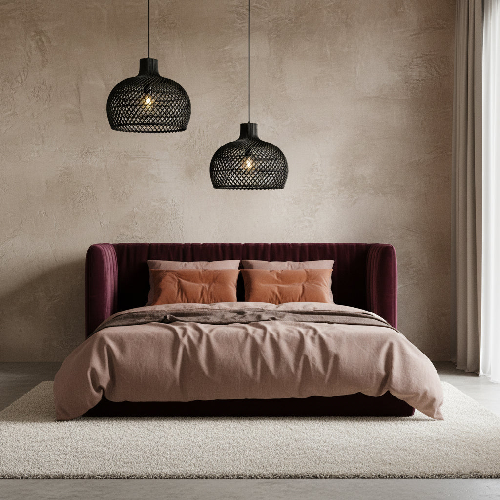 Maze rattan hængelampe sort - Ø 42x36 cm