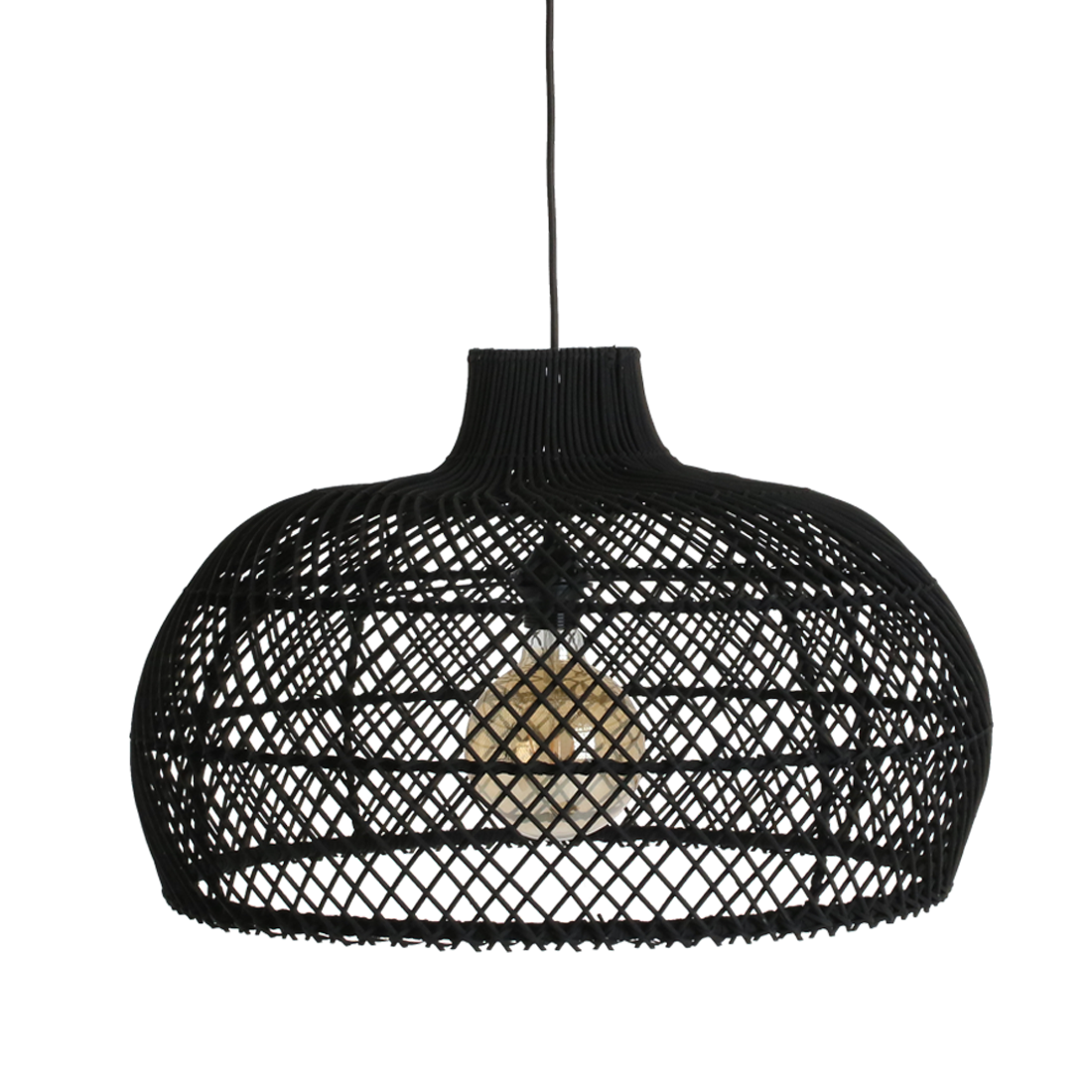 Maze rattan pendel sort - Ø 57x36 cm