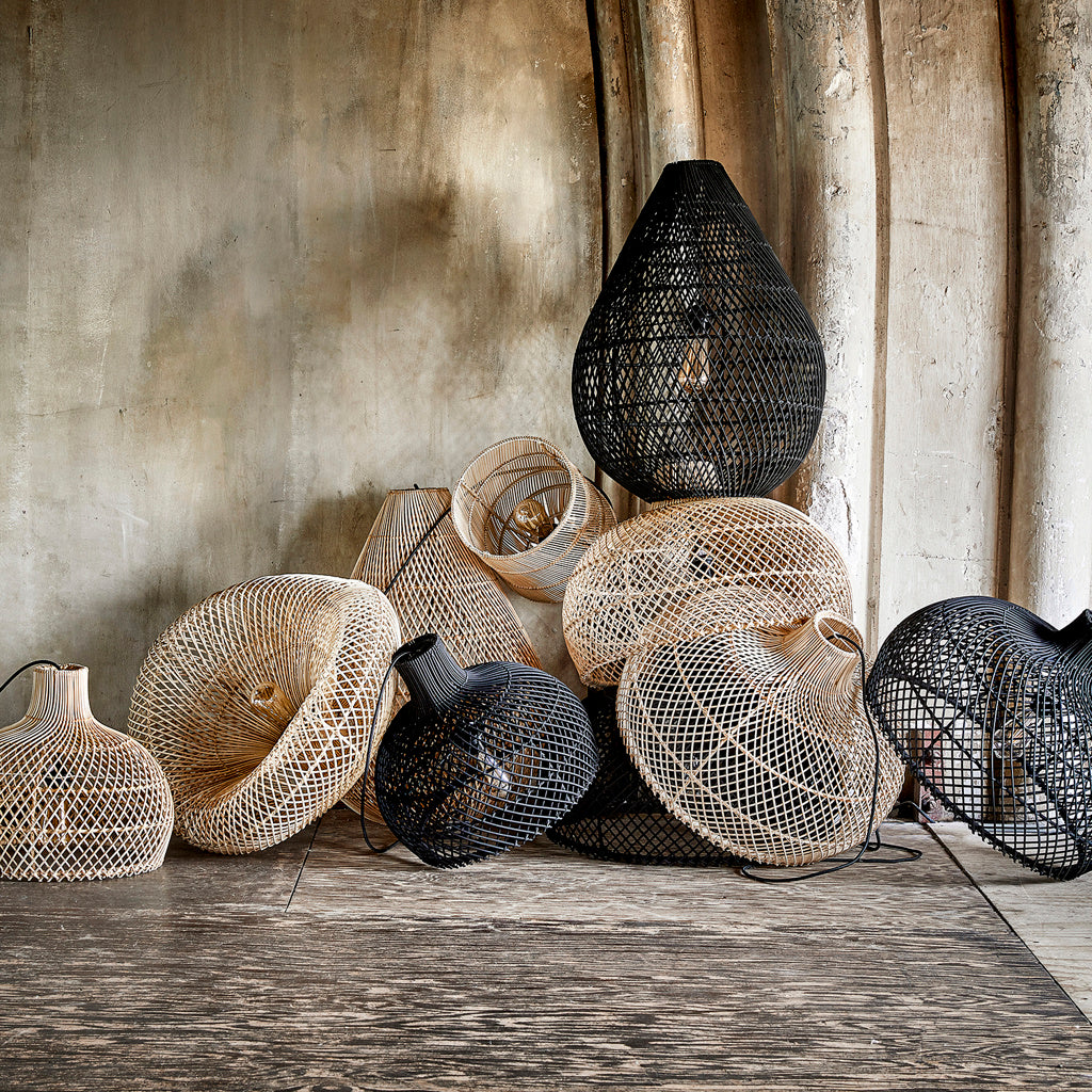 Maze dråbeformet rattanpendel natur - Ø 45 x 65 cm