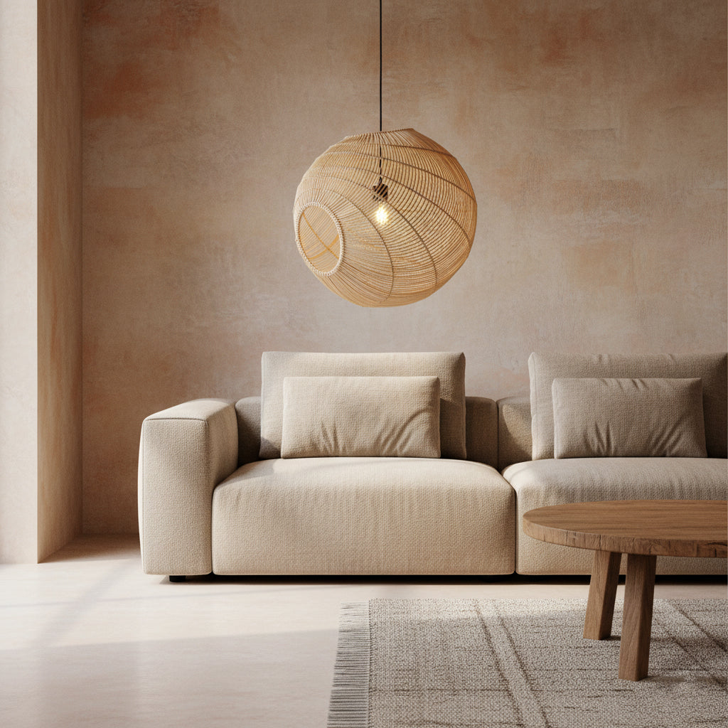 Luna rattan hængelampe Sphere - 50x52x50 cm