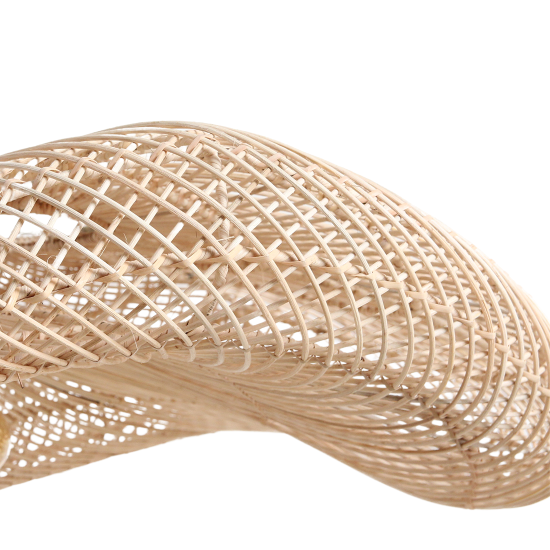 Wave rattan hængelampe XL - Ø90x22 cm