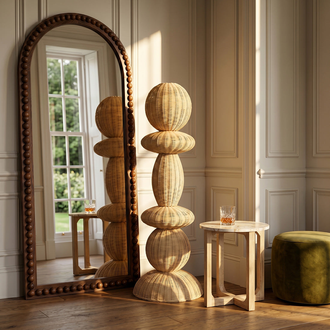 Tao rattan gulvlampe - 140 cm