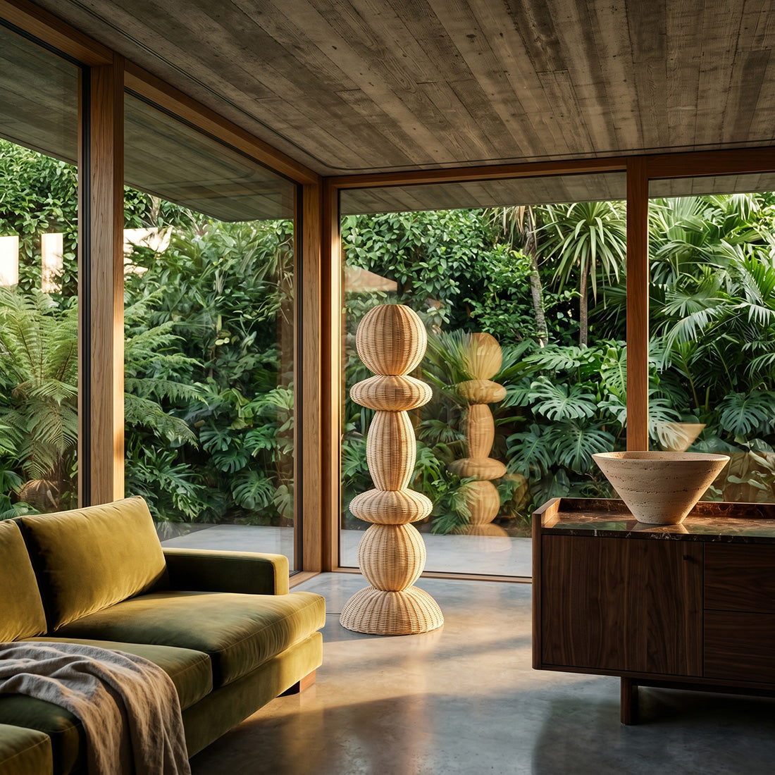 Tao rattan gulvlampe - 140 cm