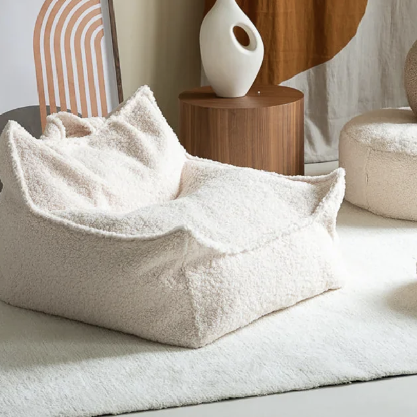 Cream White Bean Bag Chair