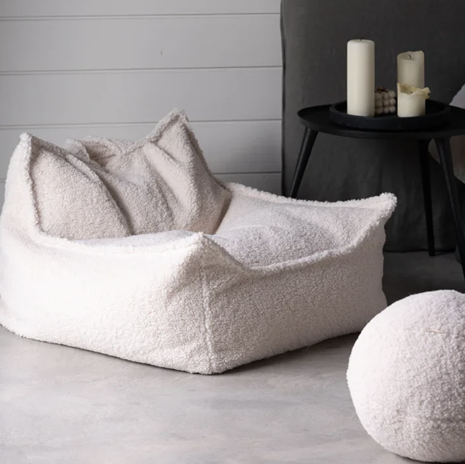 Cream White Bean Bag Chair