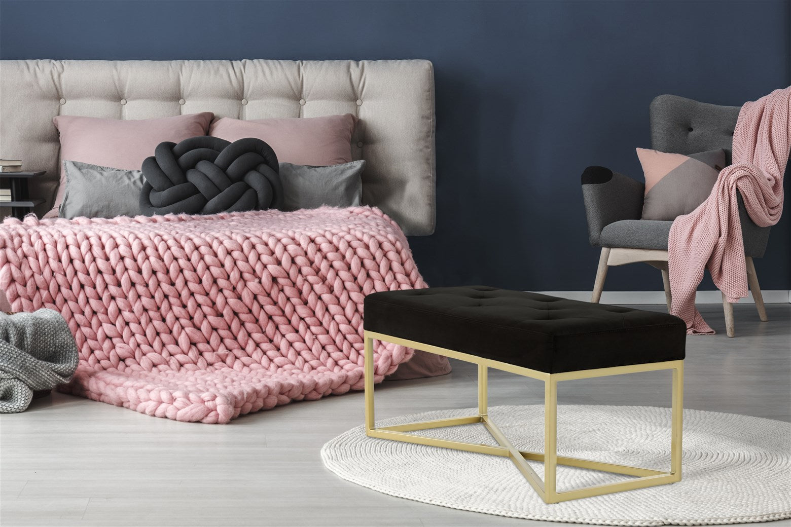 Bænk Cameron 100 - Sort / Guld - Nordic Unique