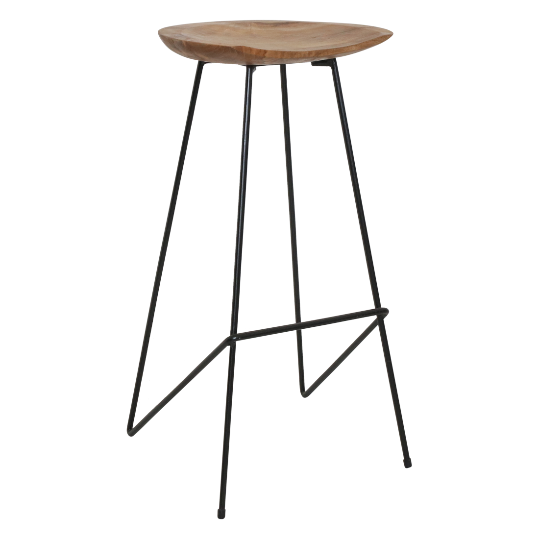 Loft teaktræbarstol natur - 41x42x77 cm