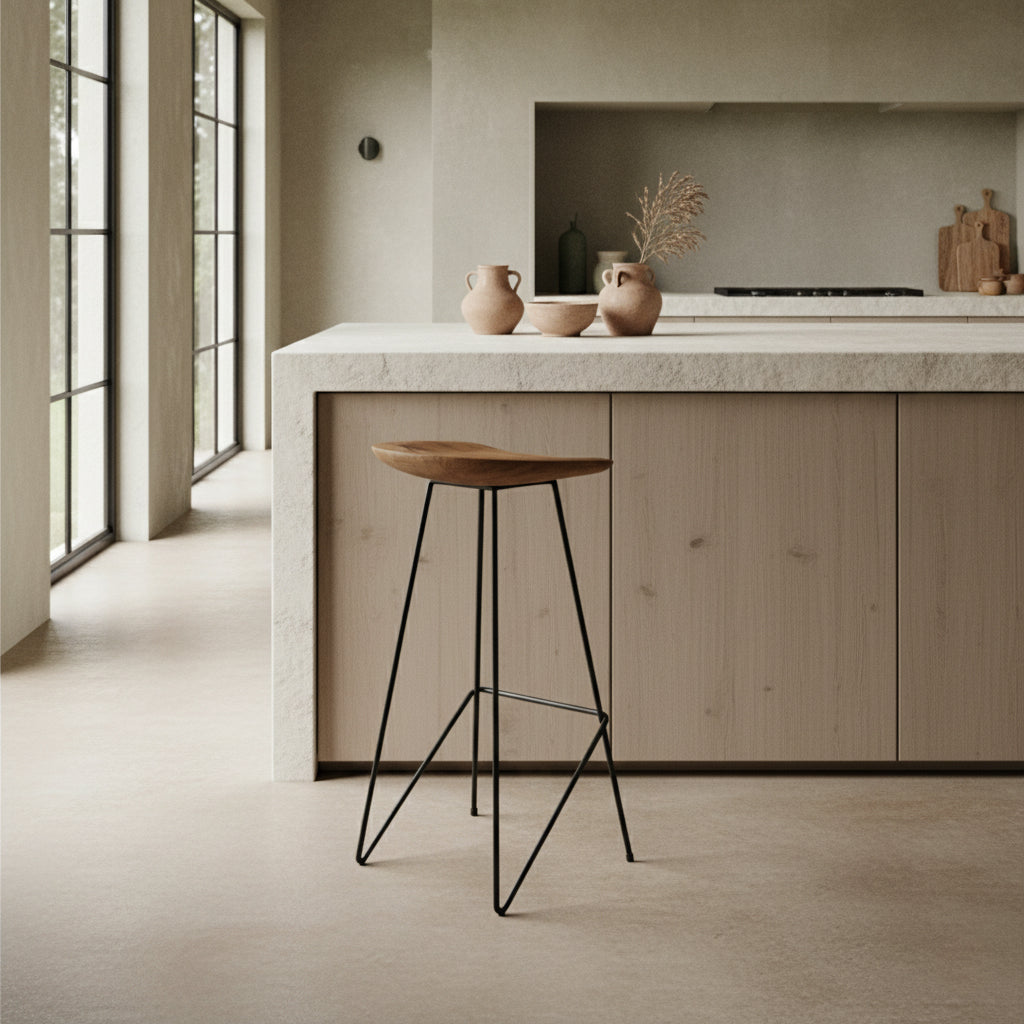 Loft teaktræbarstol natur - 41x42x77 cm