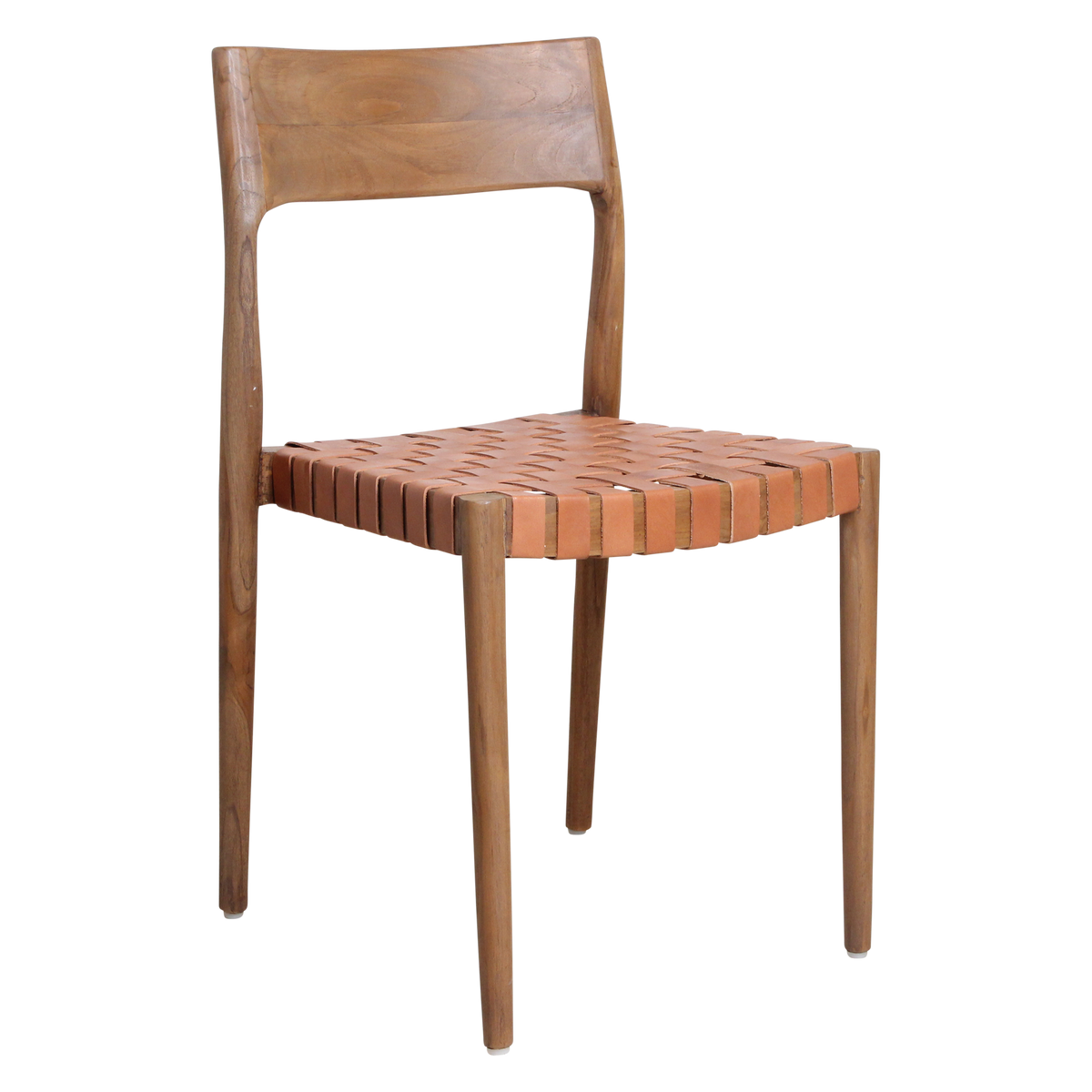 Freya teak spisestol med læder - Naturel (sæt af 2)