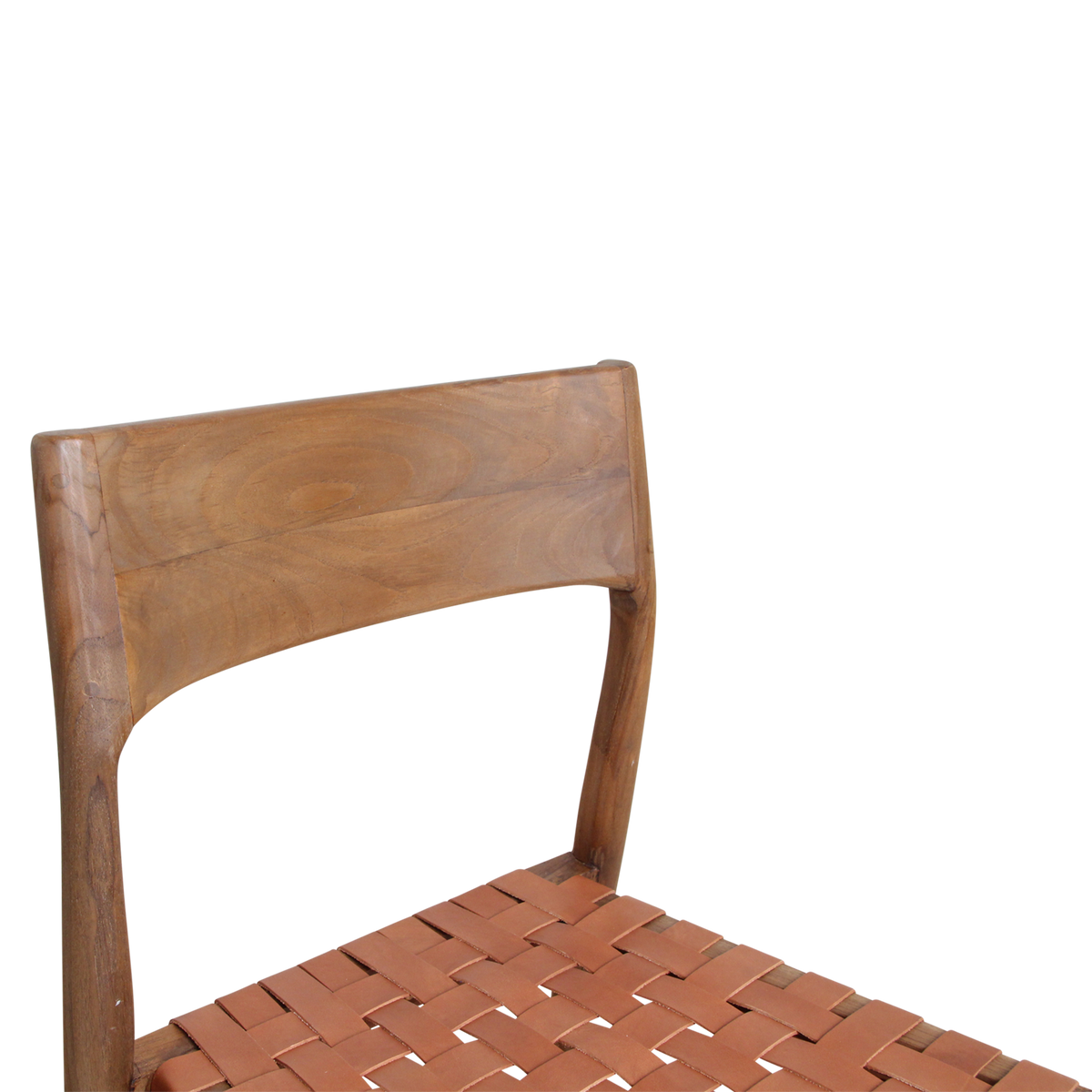 Freya teak spisestol med læder - Naturel (sæt af 2)
