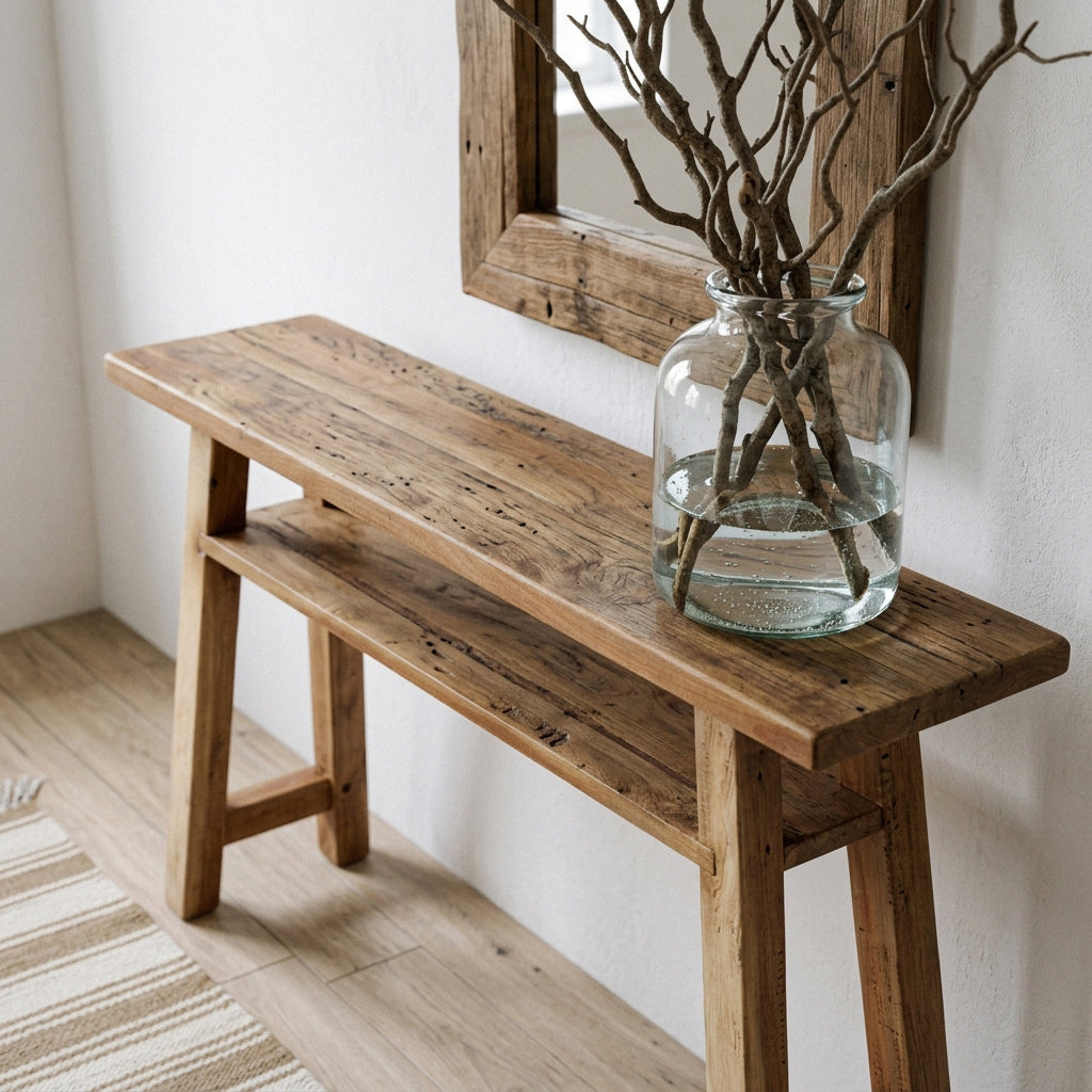 Farmwood vægbord/sidebord stor - FSC-genanvendt træ