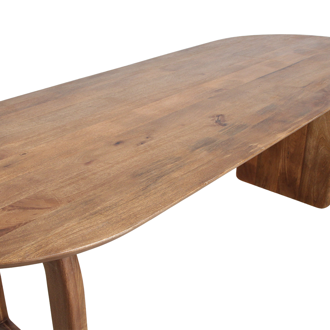 Spisebord med afrundet kant - brun - 180 - mix-stel