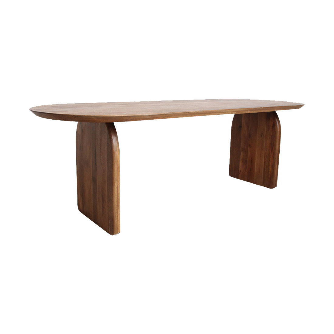 Spisebord med rundet forkant - brun - 240 - lukket stel