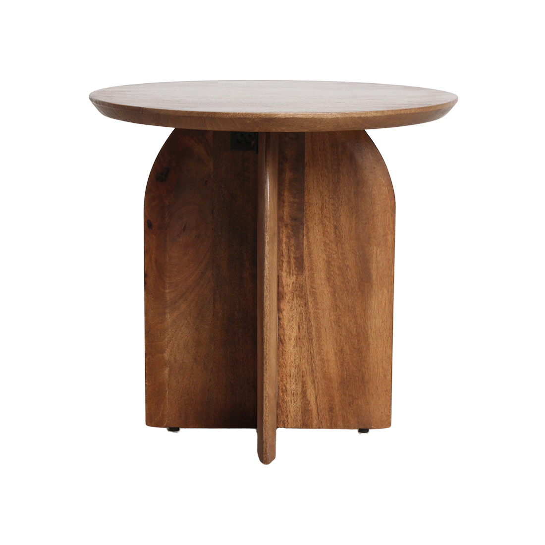 Bullnose sidebord i mangotræ Cross Ø 50 cm