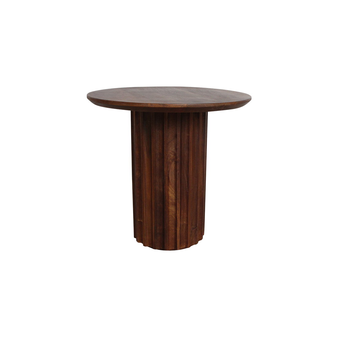 Bullnose sidebord, omvendt brun, Ø 50 cm
